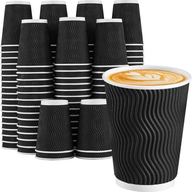 Gobelets jetables en carton ondulé Double paroi Café Thé Lait