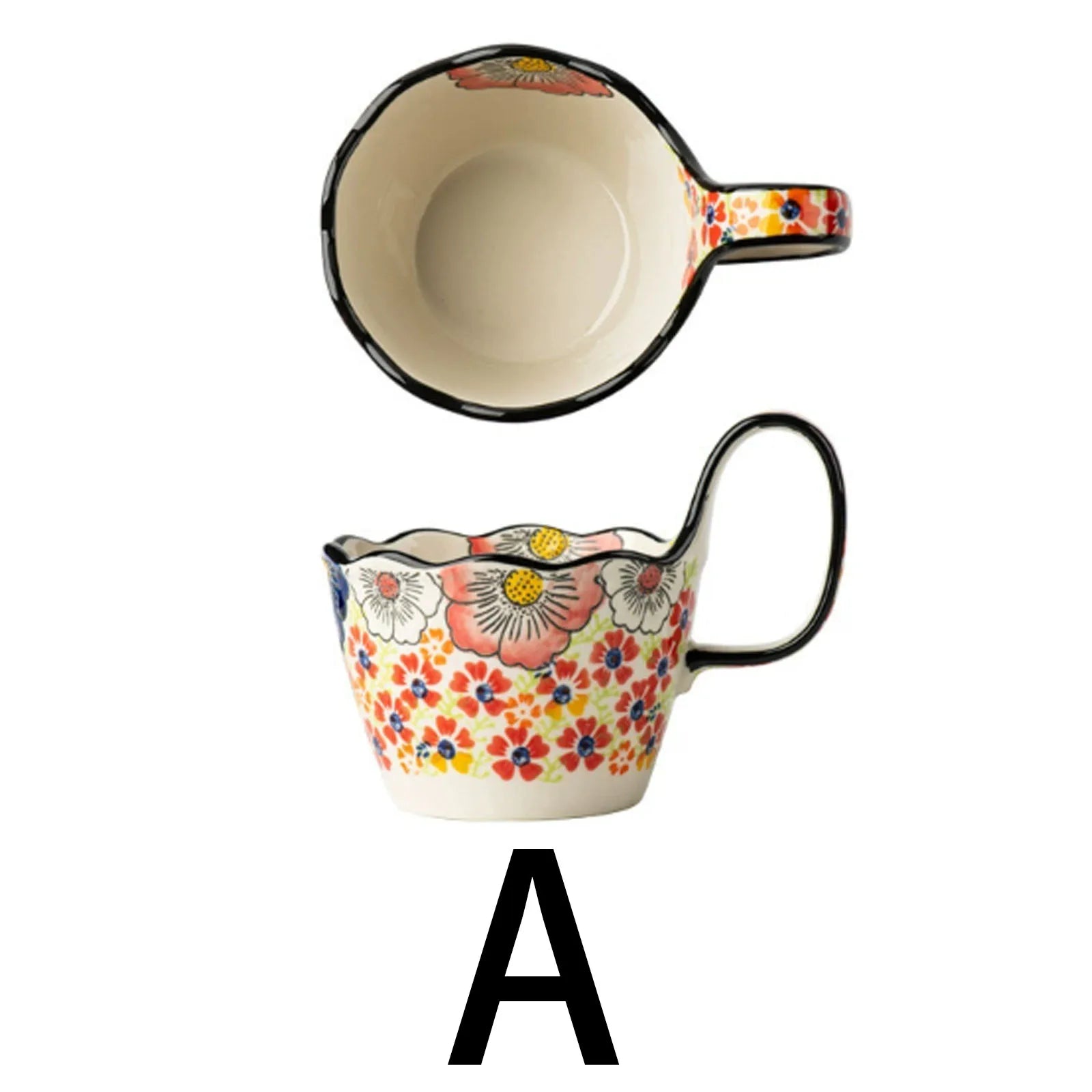 Tasse en céramique stylée, avec anse pour une prise en main facile, tasse à café et à thé.
