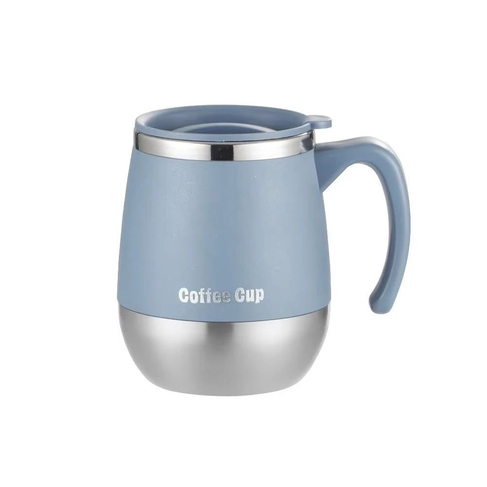 Tasse à café isotherme en acier inoxydable de 500 ml avec couvercle, double paroi sous vide