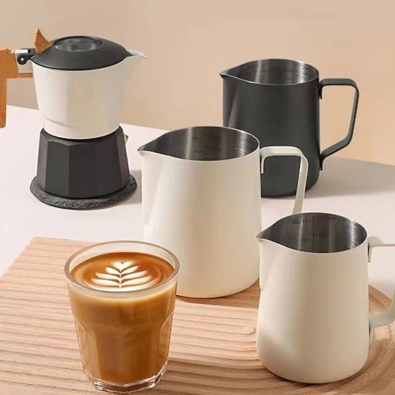 Pichet à mousser le lait en acier inoxydable, long bec arrondi, pichet à latte art, lait