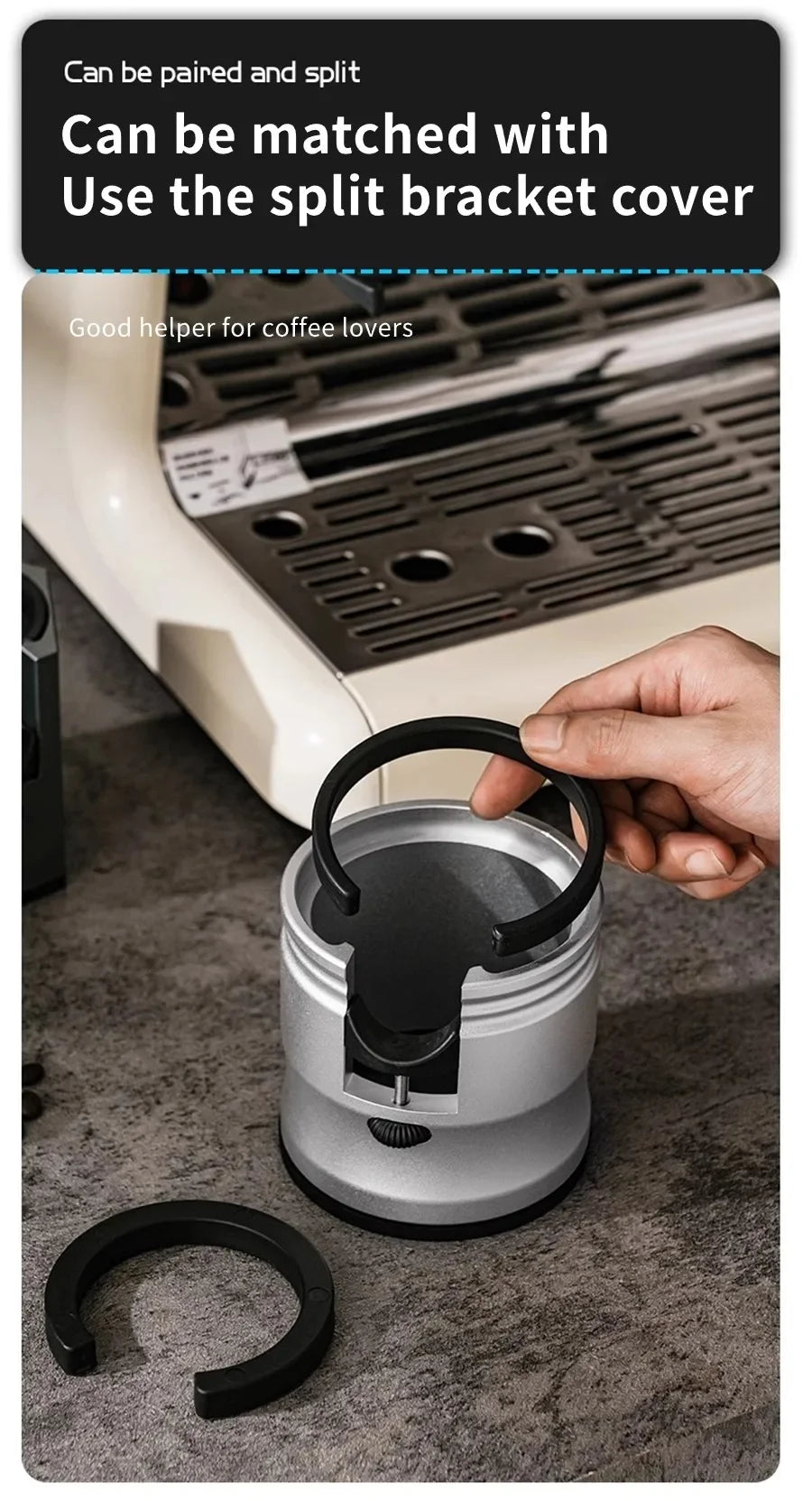 Support de porte-filtre à café, support de tasseur à expresso, base de café réglable en aluminium
