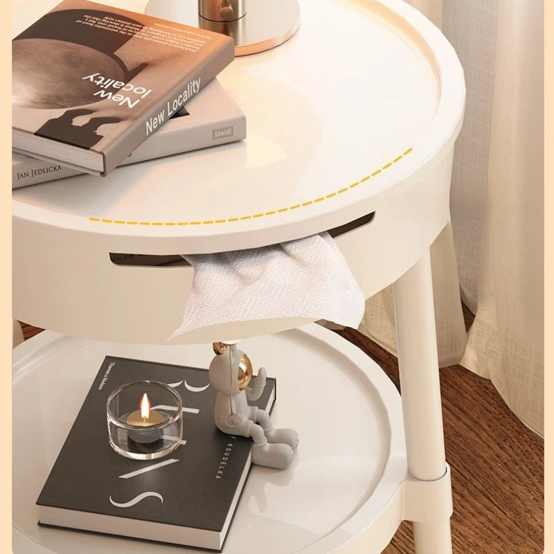 Tables basses rondes blanches Meubles créatifs et tendance Table de chevet minimaliste