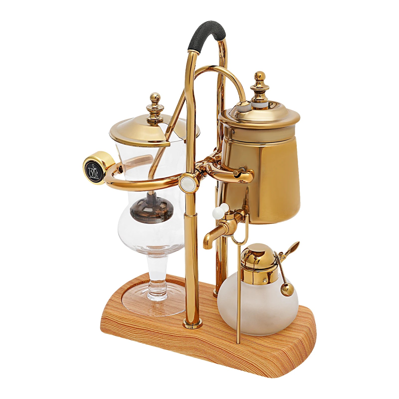 Lot de 400 ml de cafetière à siphon dorée avec filtre intégré pour thé et café