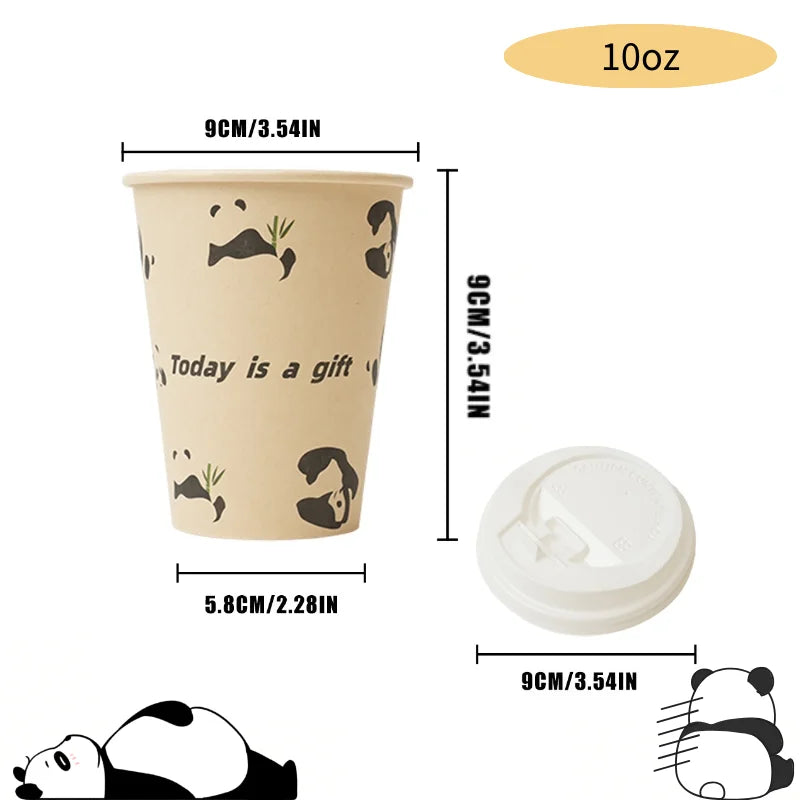Gobelet en papier kraft à double paroi avec couvercle, gobelet jetable pour fête