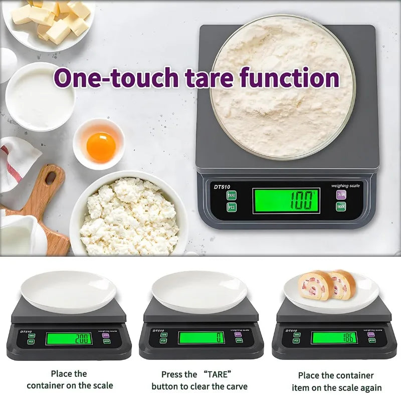 Balance électronique multifonction 30 kg - Balance de cuisine pour pâtisserie et café, minuteur