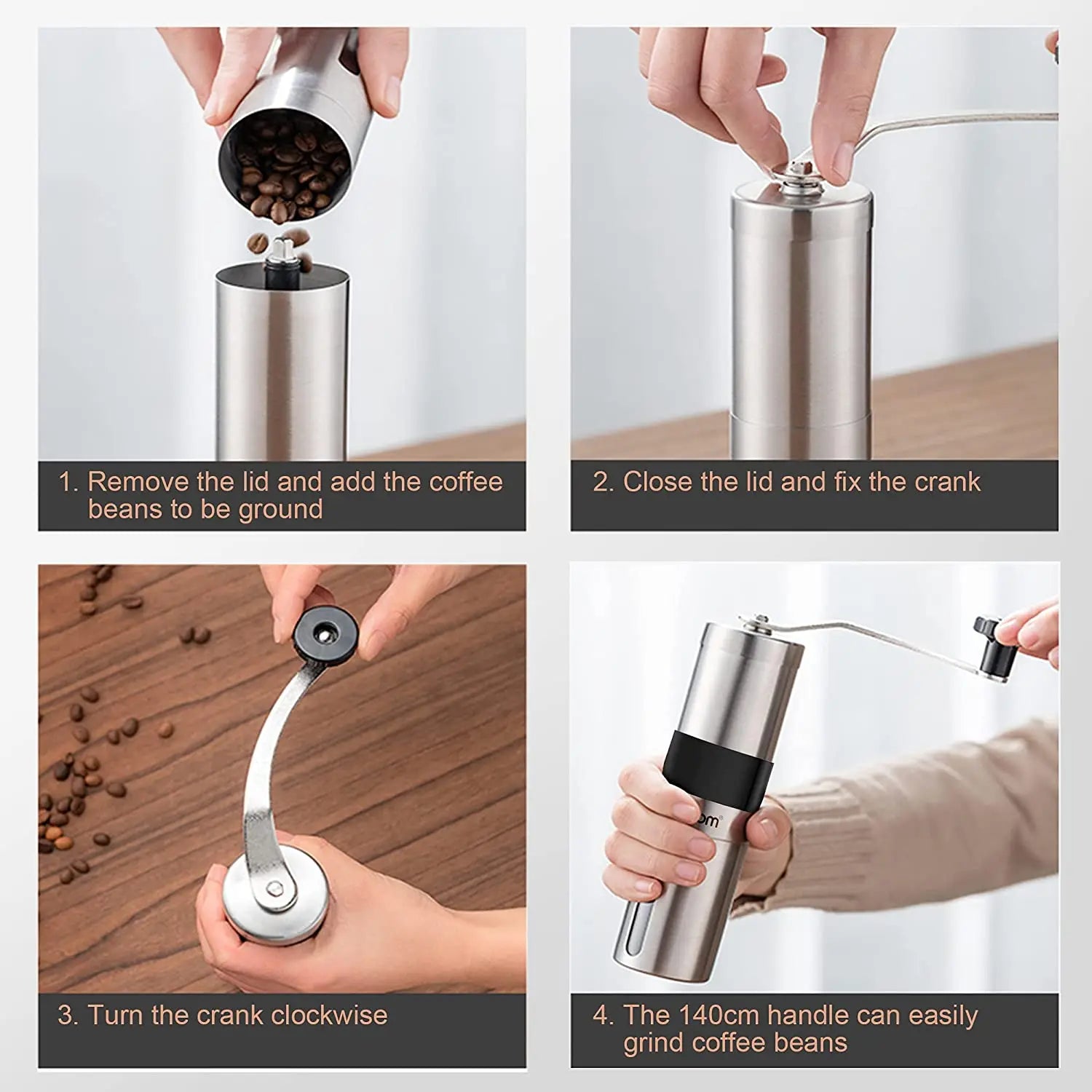 Moulin à Café Manuel Portable Premium, avec Boîtier et Céramique Premium