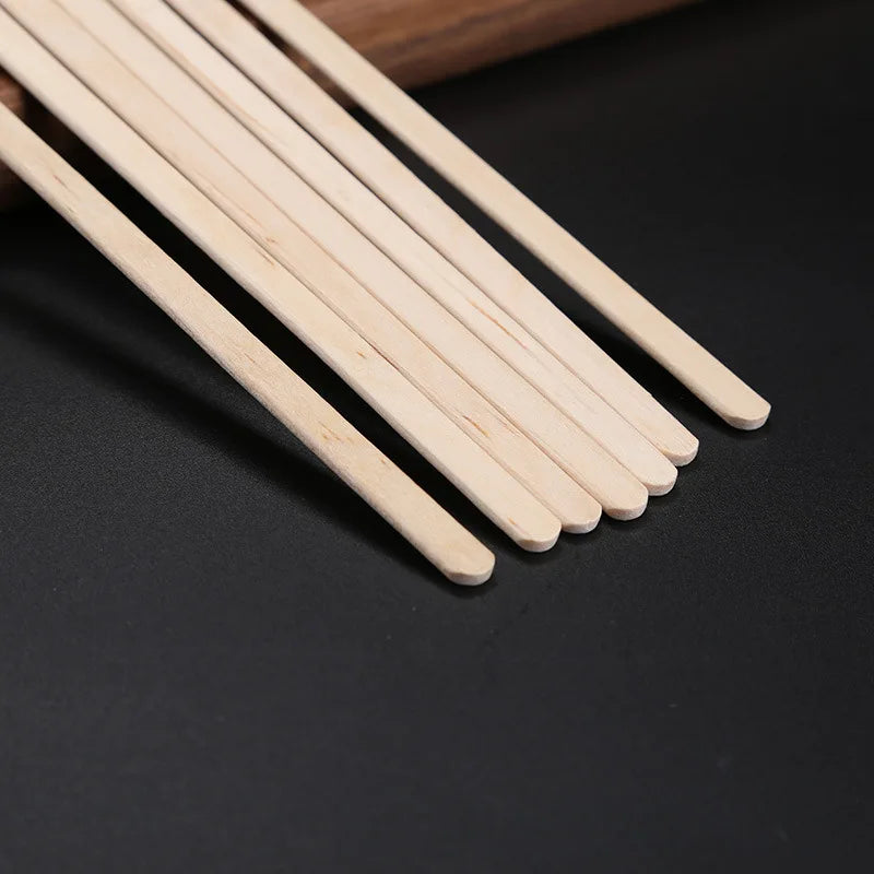 100 pièces, bâtonnets mélangeurs à café en bois, emballés individuellement, bâtonnets à thé jetables en bois