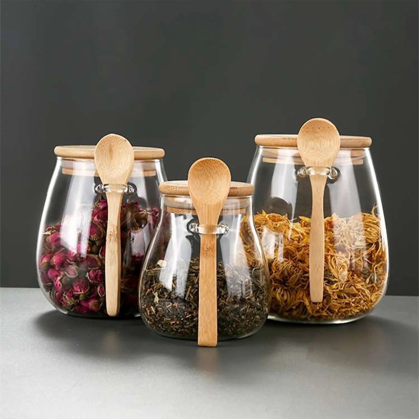Bocaux alimentaires hermétiques Récipients de cuisine en verre avec couvercle Scellé Café