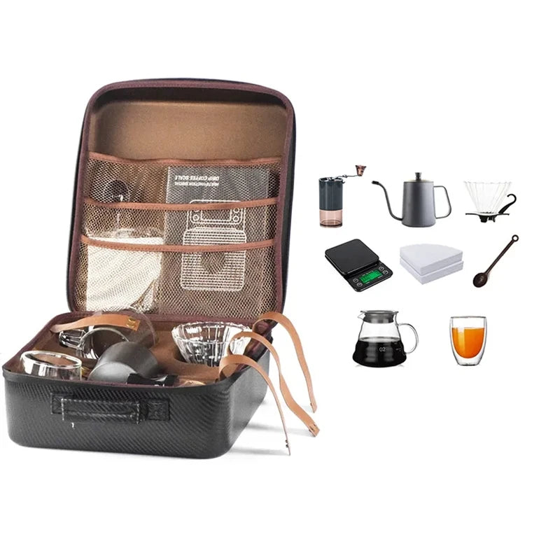 Coffret Cadeau Café de Luxe Moulin Cafetière à Main Filtre Goutte à Goutte en Verre Café Domestique