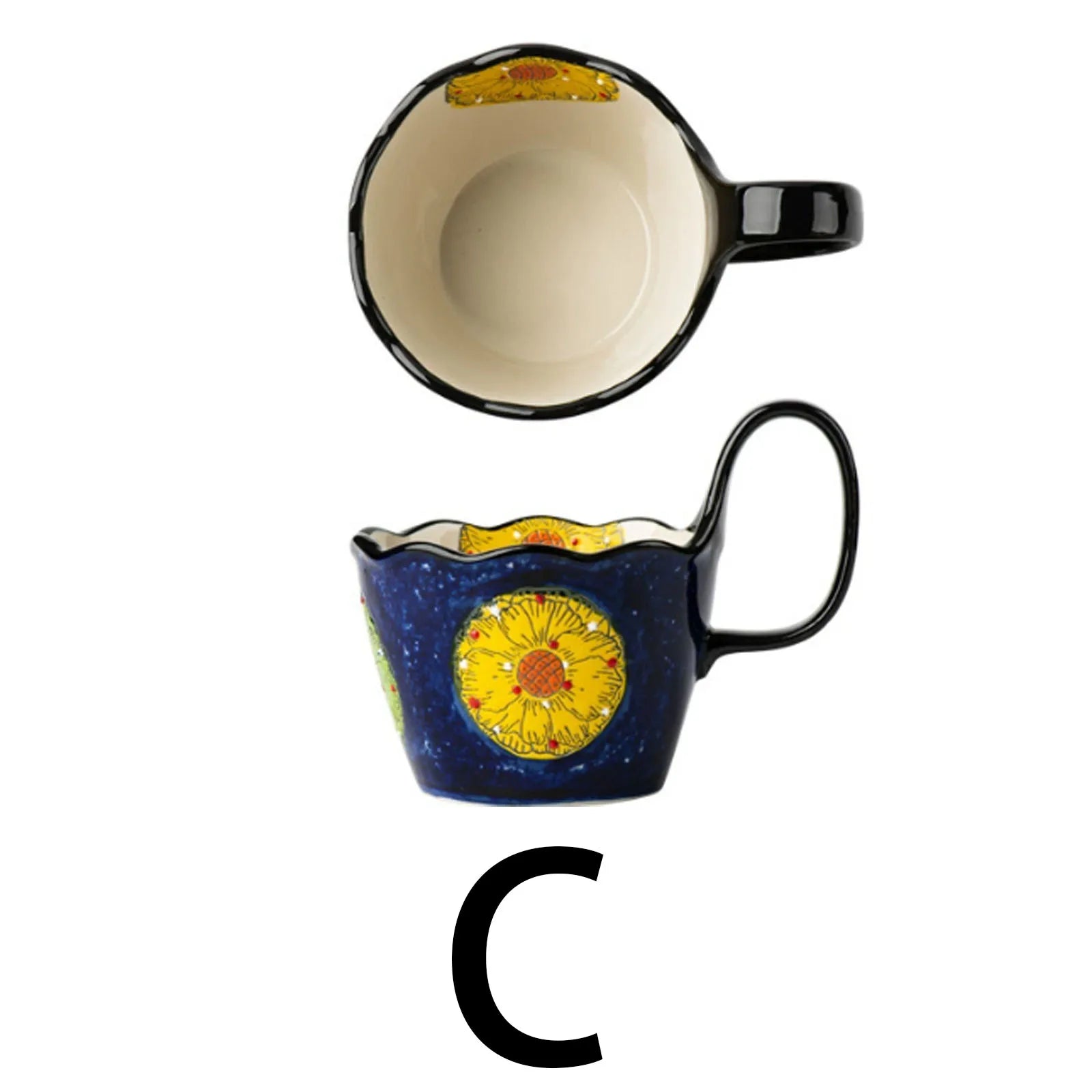 Tasse en céramique stylée, avec anse pour une prise en main facile, tasse à café et à thé.