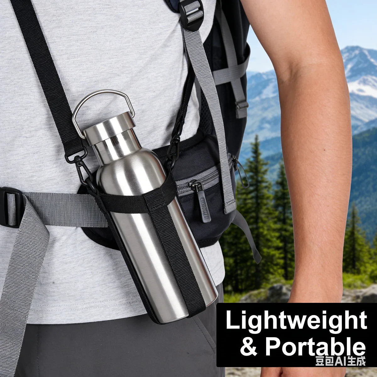 Thermos en acier inoxydable grande capacité Bouteille isotherme portable Tasse isotherme