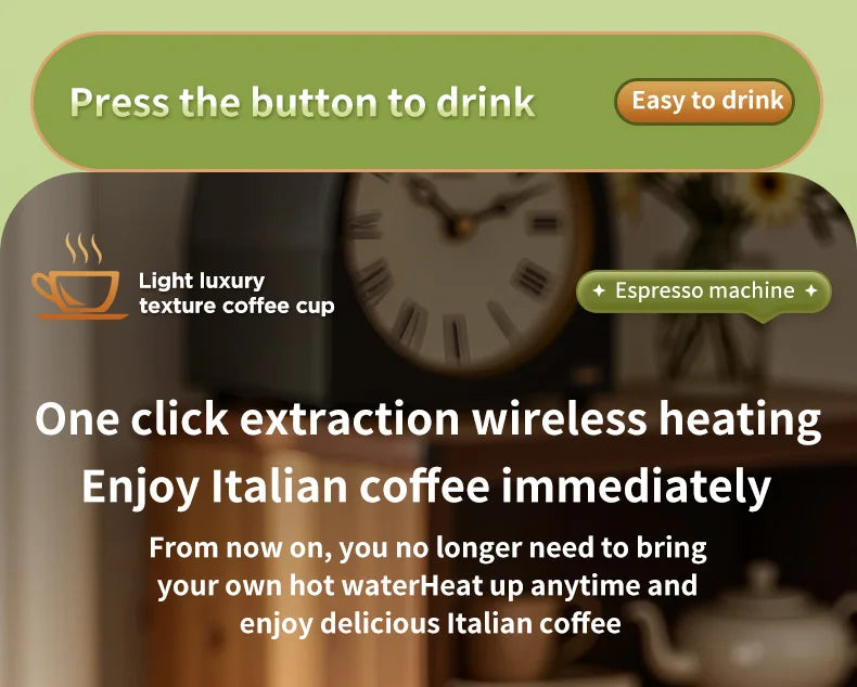 Machine à café expresso électrique sans fil 2 en 1 pour voiture et camping