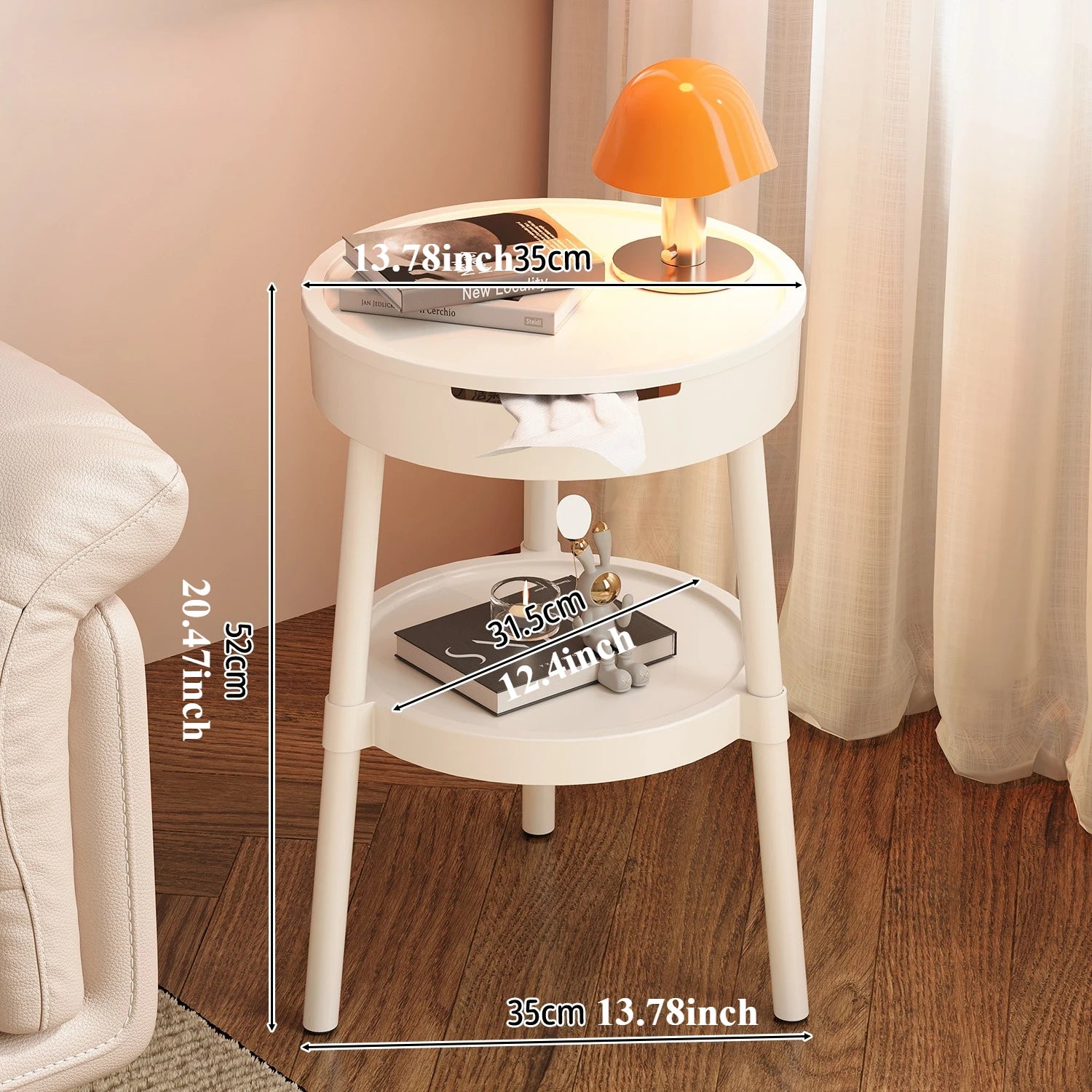 Tables basses rondes blanches Meubles créatifs et tendance Table de chevet minimaliste