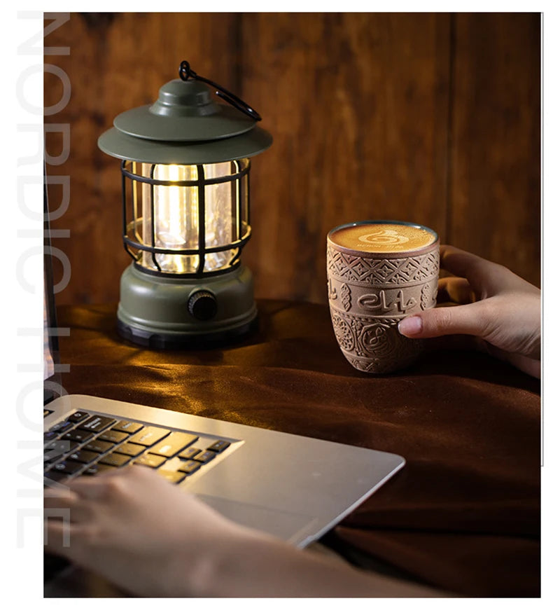 Tasse à expresso en grès moyen-oriental, céramique rétro, luxe léger et simple