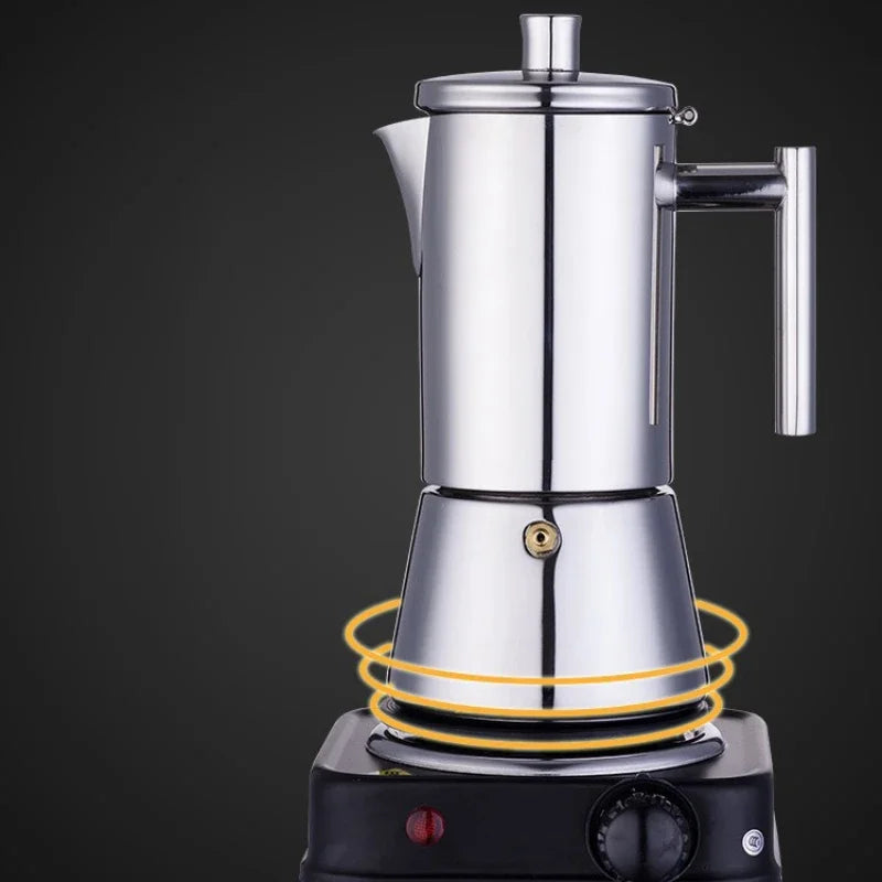 Machine à expresso, cafetière Moka épaissie en acier inoxydable, café italien, cuisinière à gaz
