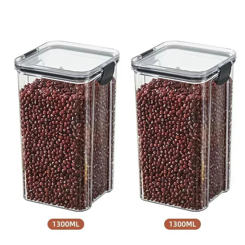 Lot de boîtes de rangement hermétiques pour cuisine, bocaux scellés pour céréales, conteneurs à épices empilables pour tiroir