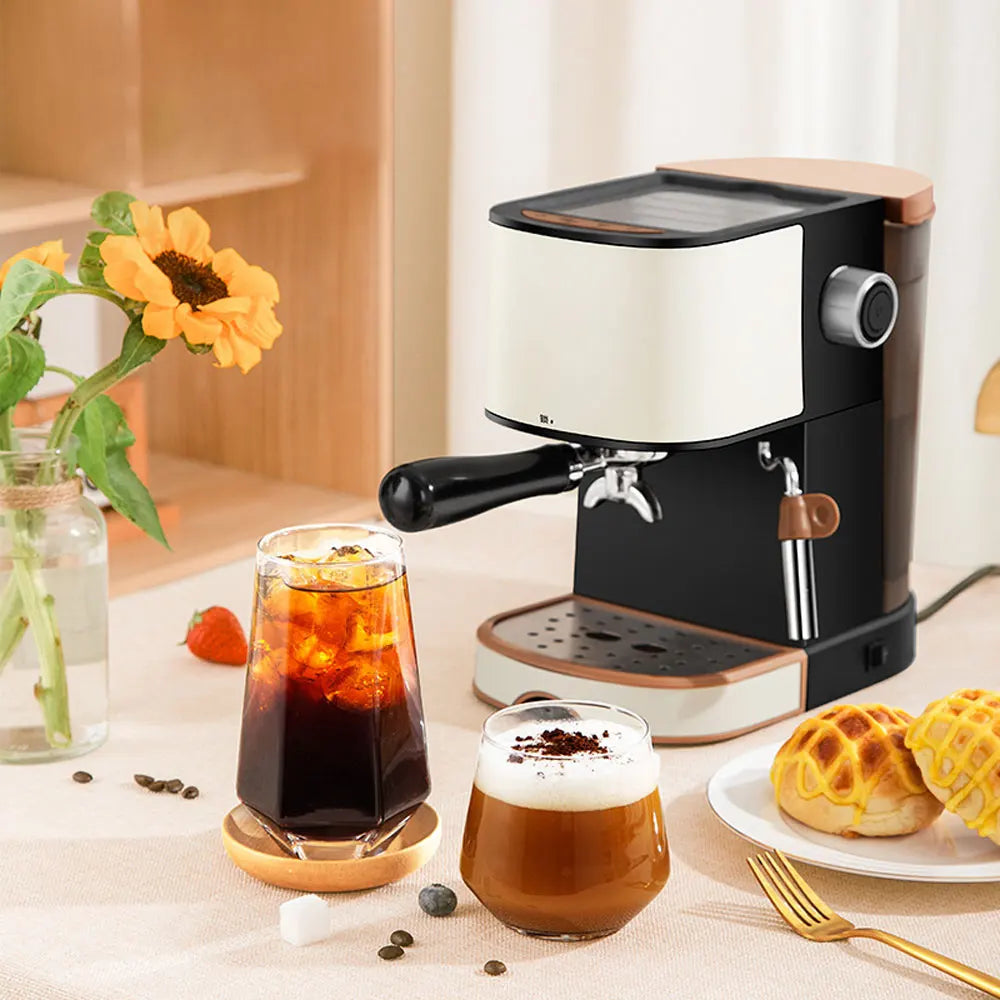 Machine à café domestique automatique à vapeur expresso en acier inoxydable