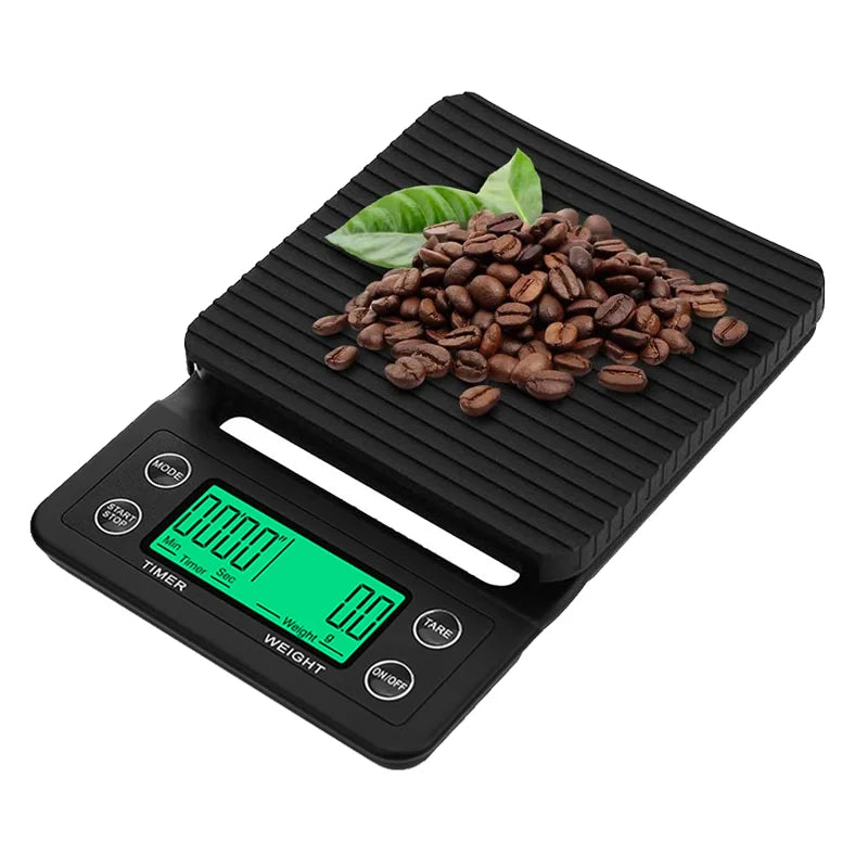 Balance à café numérique avec écran LED et minuteur pour préparation de café