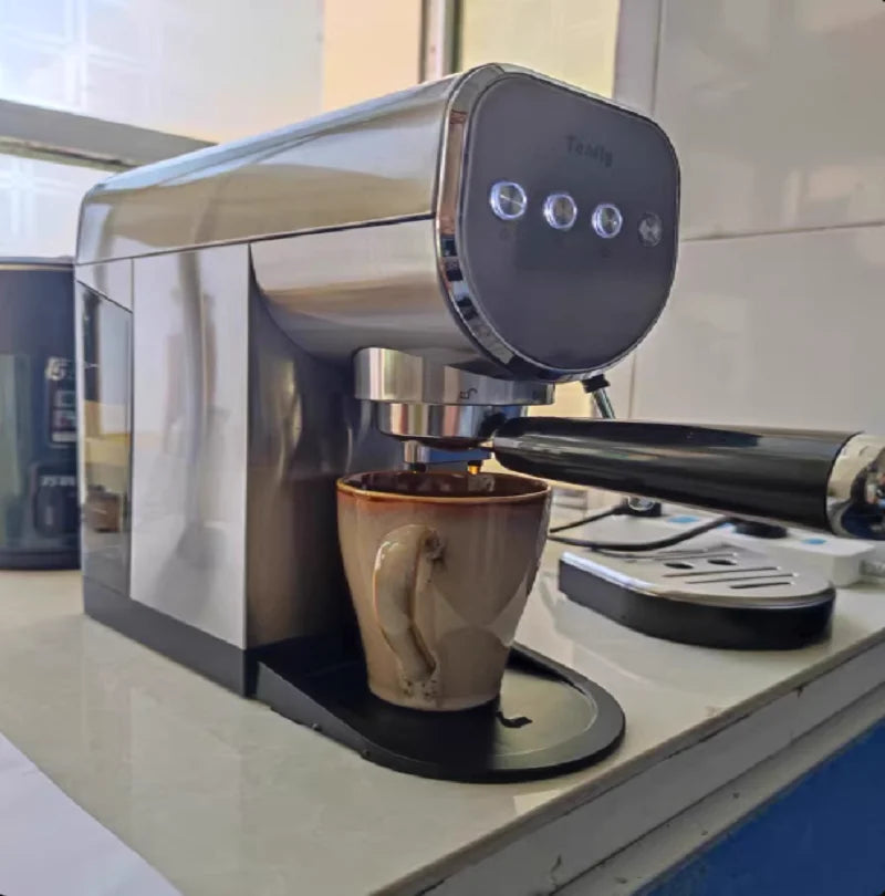 Machine à expresso semi-automatique Tenfly avec pompe 20 bars, compacte pour la maison