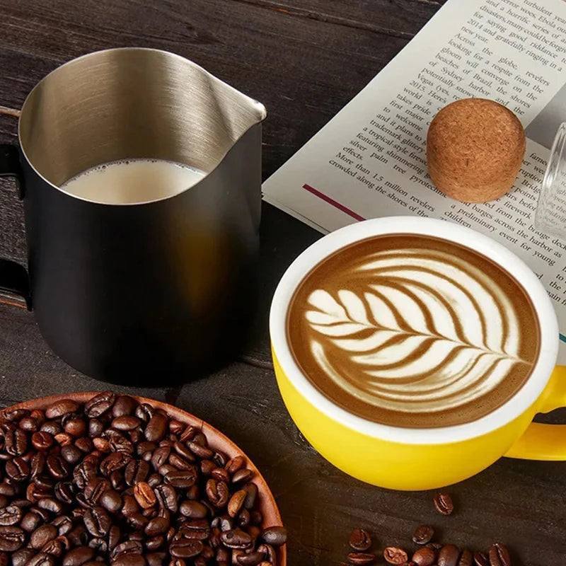 Pichet à mousser le lait en acier inoxydable, long bec arrondi, pichet à latte art, lait