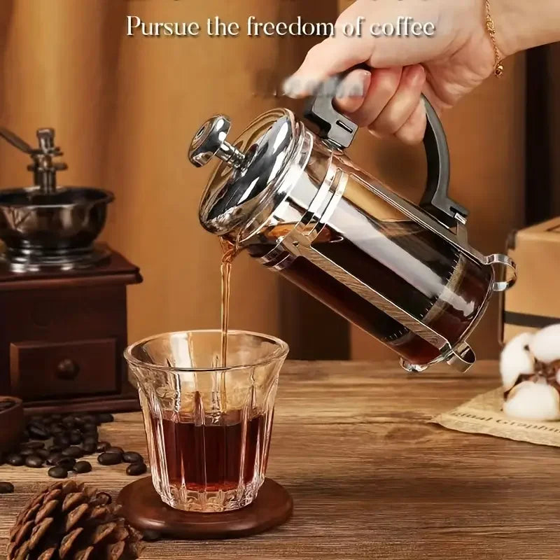 1set Moulin à café manuel vintage en bois avec piston pour la maison