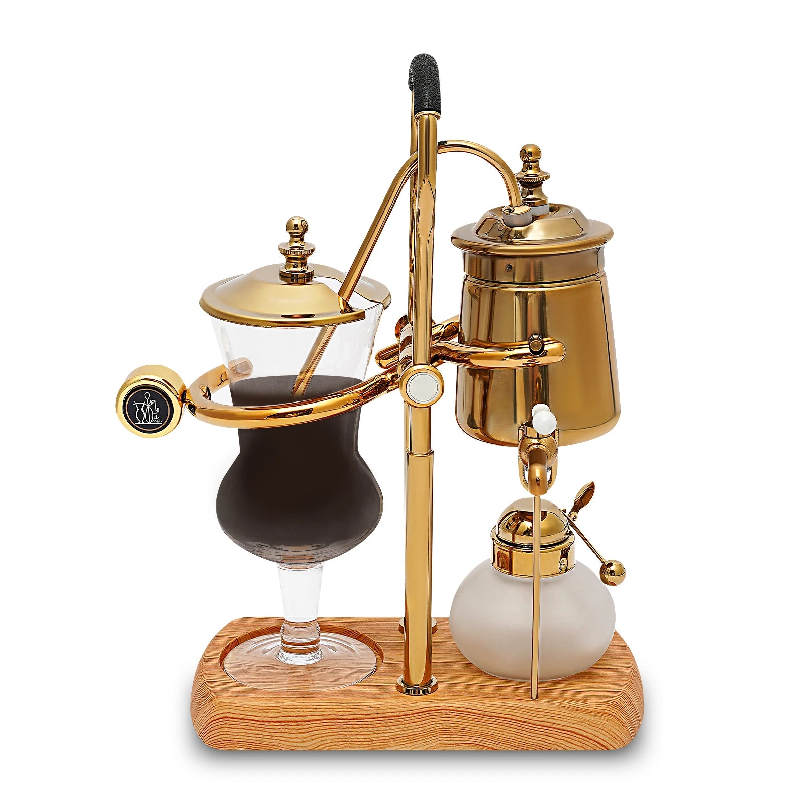 Lot de 400 ml de cafetière à siphon dorée avec filtre intégré pour thé et café