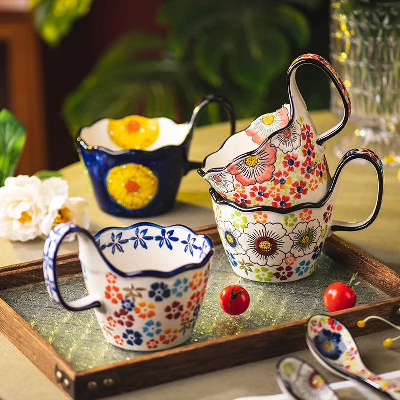 Tasse en céramique stylée, avec anse pour une prise en main facile, tasse à café et à thé.