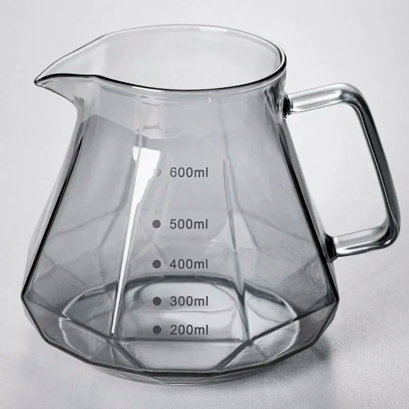 Cafetière en verre Diamond Fashion Design, serveur à café en verre pour café filtre