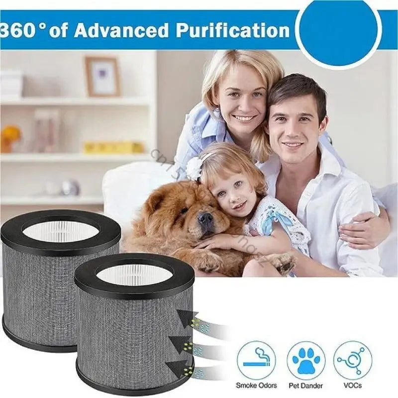 2x Filtre de purificateur d'air Filtre de remplacement HEPA à haute efficacité au charbon actif