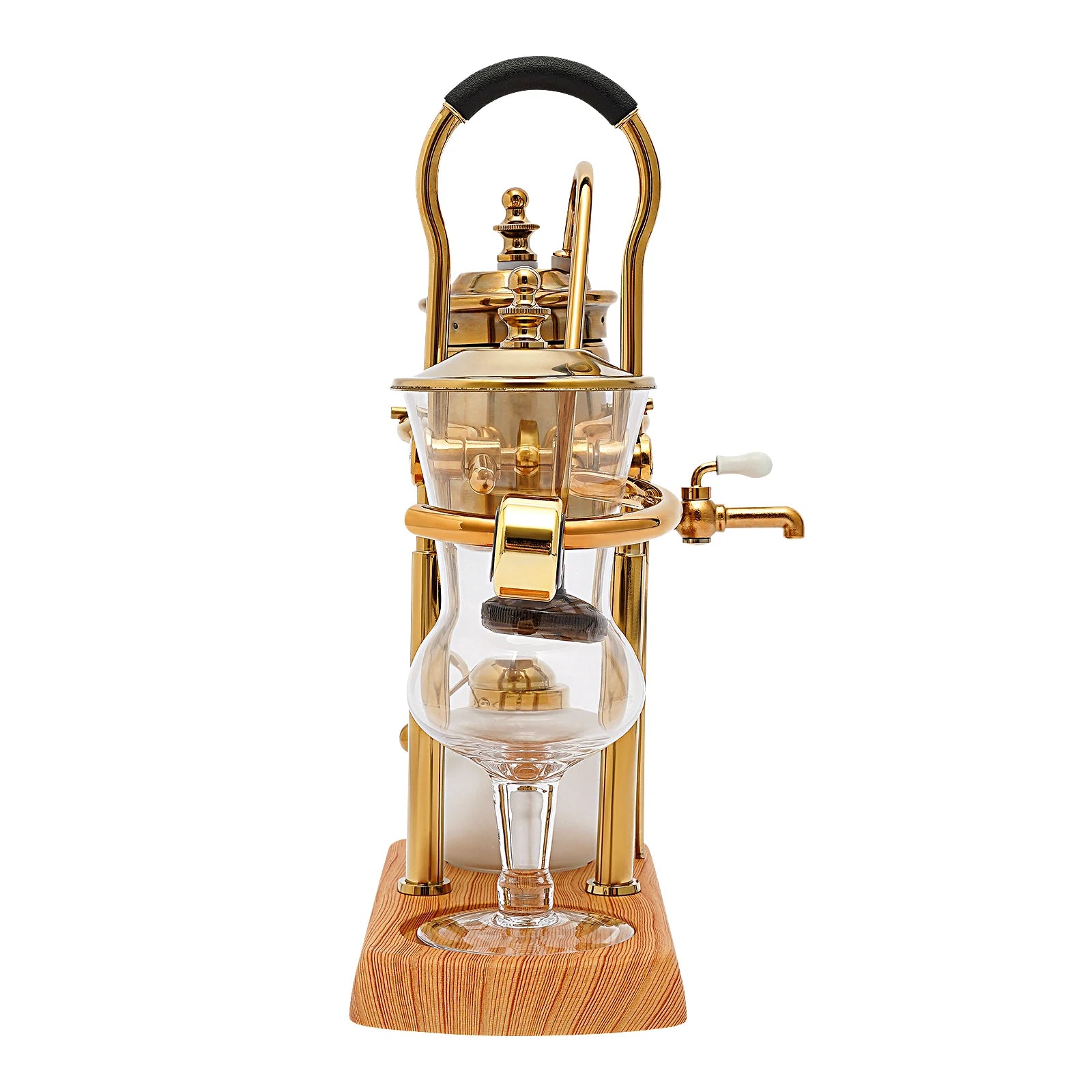 Lot de 400 ml de cafetière à siphon dorée avec filtre intégré pour thé et café