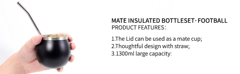 Bouteille isotherme de 1300 ml pour Yerba Maté, Tasse isotherme double paroi pour Yerba Maté