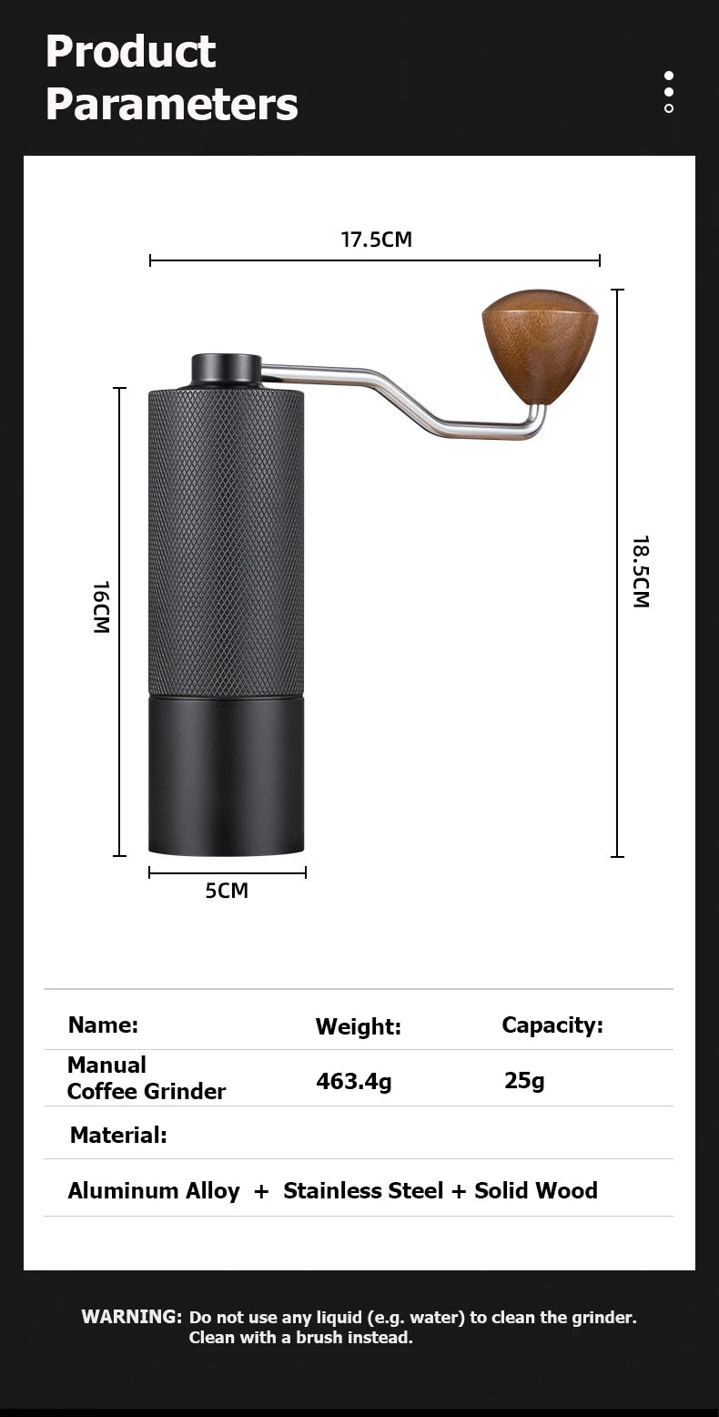 Moulin à Café Manuel avec Meule Conique en Acier Inoxydable, Broyeur Portable de Qualité