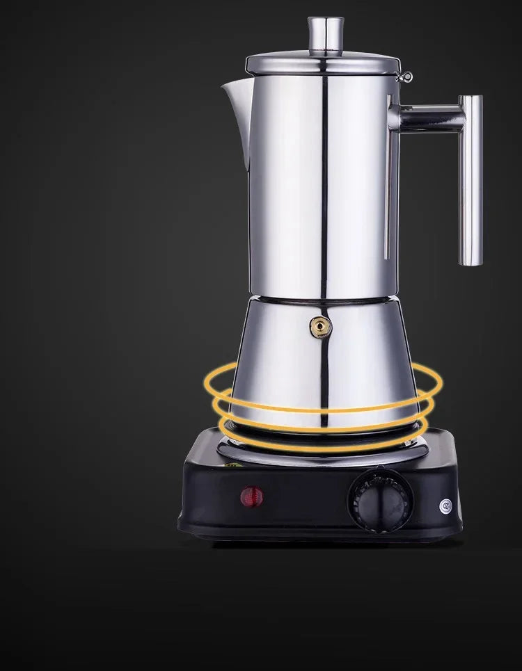 Machine à expresso, cafetière Moka épaissie en acier inoxydable, café italien, cuisinière à gaz