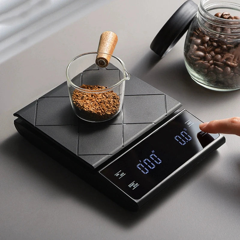 Balance de cuisine numérique 3kg/0.1g, grammes, électronique, haute précision, portable avec minuteur pour café et expresso