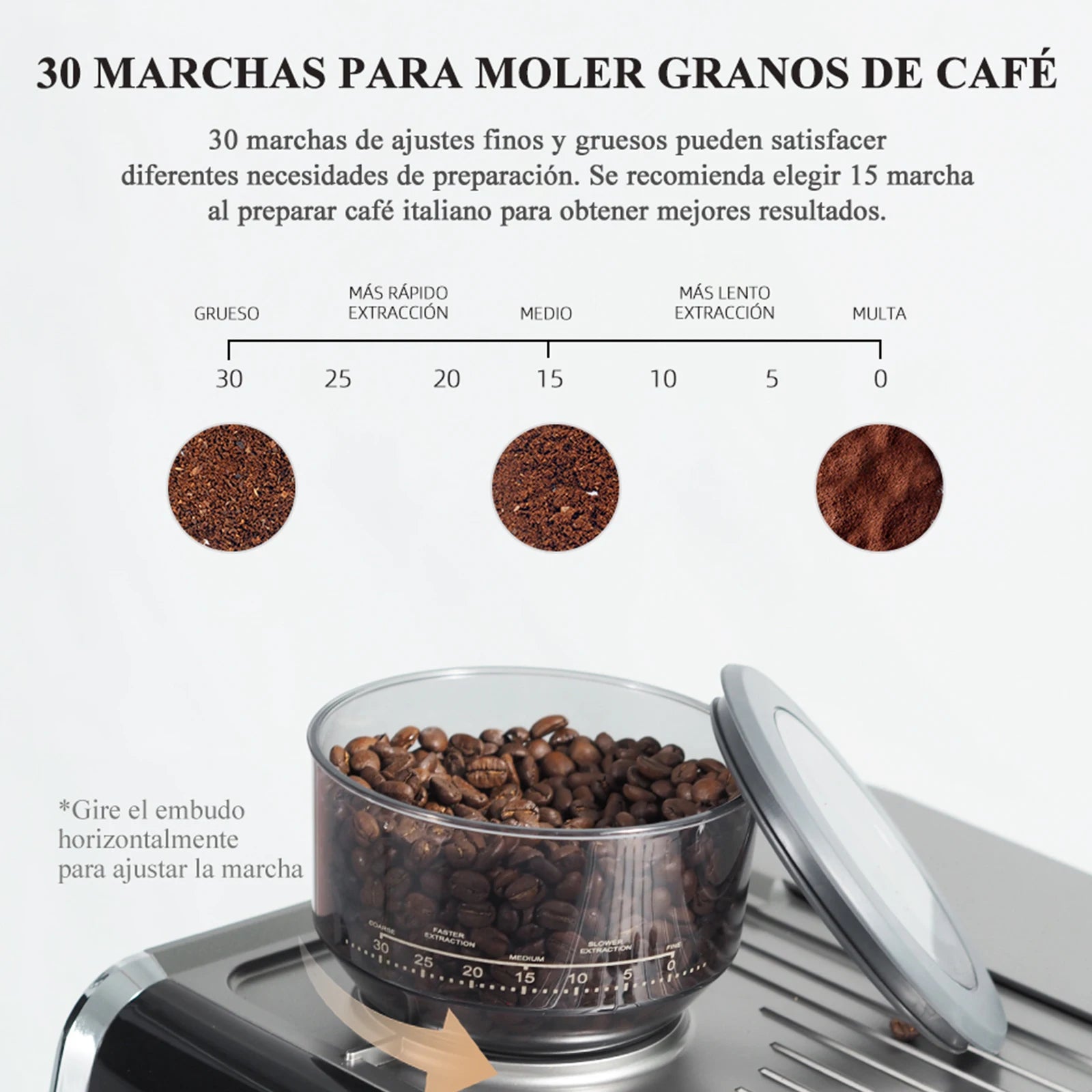 Machine à café HIBREW Barista Pro 20 bars, de la mouture à l'espresso