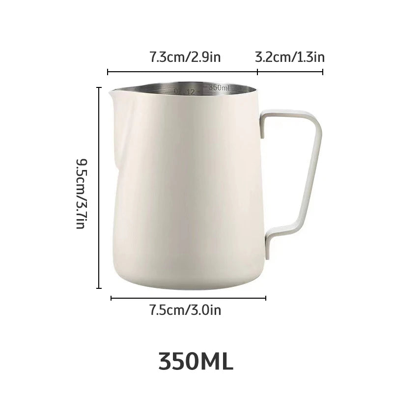 Pichet à mousser le lait en acier inoxydable, long bec arrondi, pichet à latte art, lait