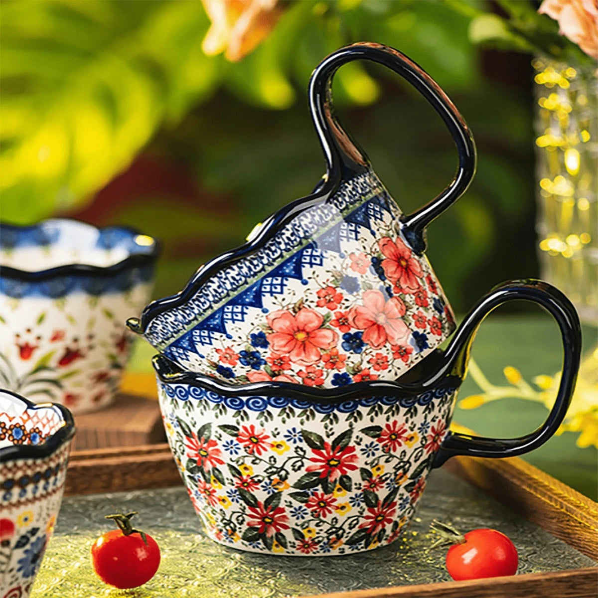 Tasse en céramique stylée, avec anse pour une prise en main facile, tasse à café et à thé.