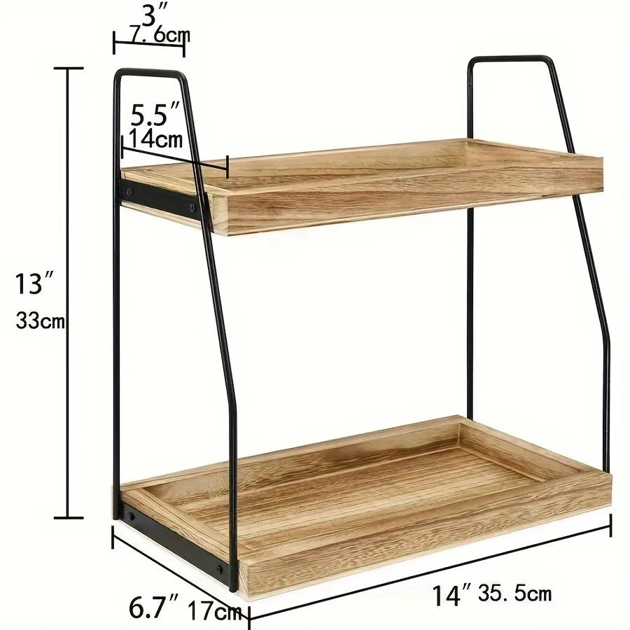 Organisateur de bar à café de ferme, étagère de comptoir en bois et métal pour la cuisine