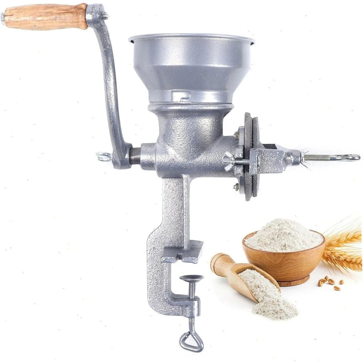 Moulin à grains manuel en fonte, moulin à café manuel à pince pour cuisine boulangerie