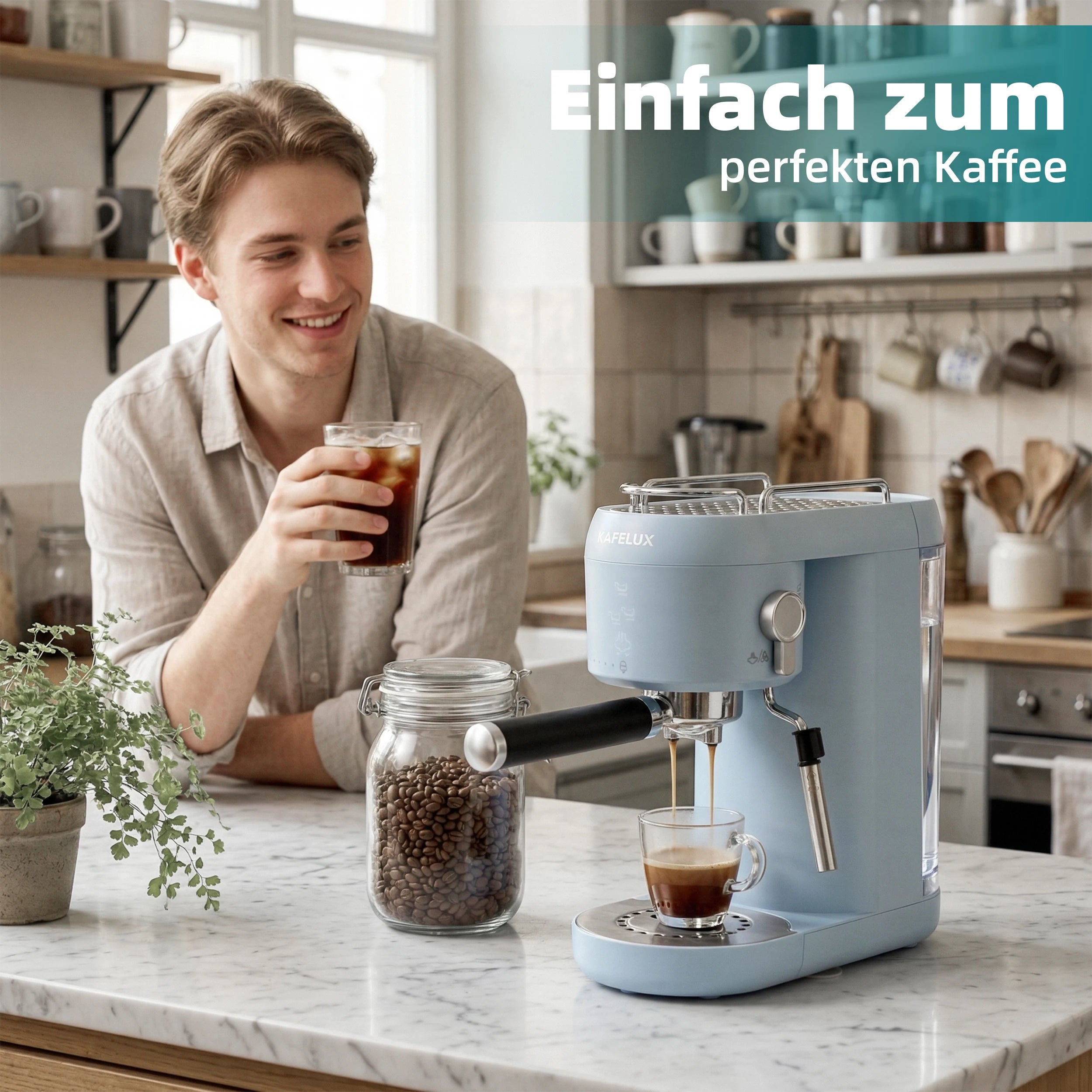 Machine à Café Expresso Semi-Automatique Fonction DIY Réglable Pour Cappuccino