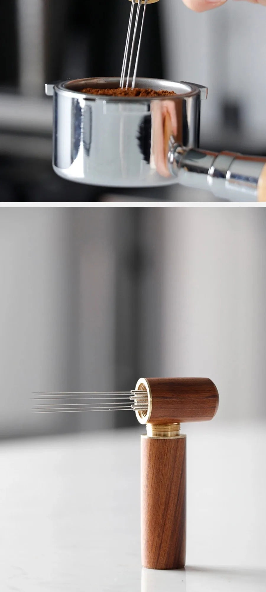 Coffee Stirrer Needle Distributor Coffee Powder Stirrer Wood Handle Coffee Stirring Tool WDT Tools Barista Accessories