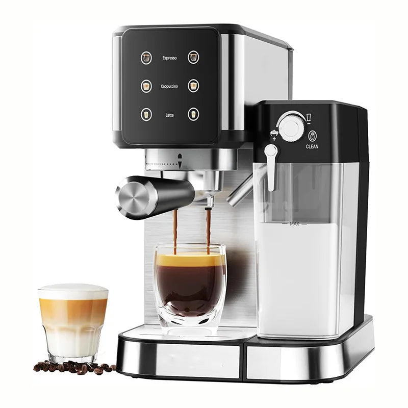Machine à café expresso en acier inoxydable avec écran tactile intelligent électrique