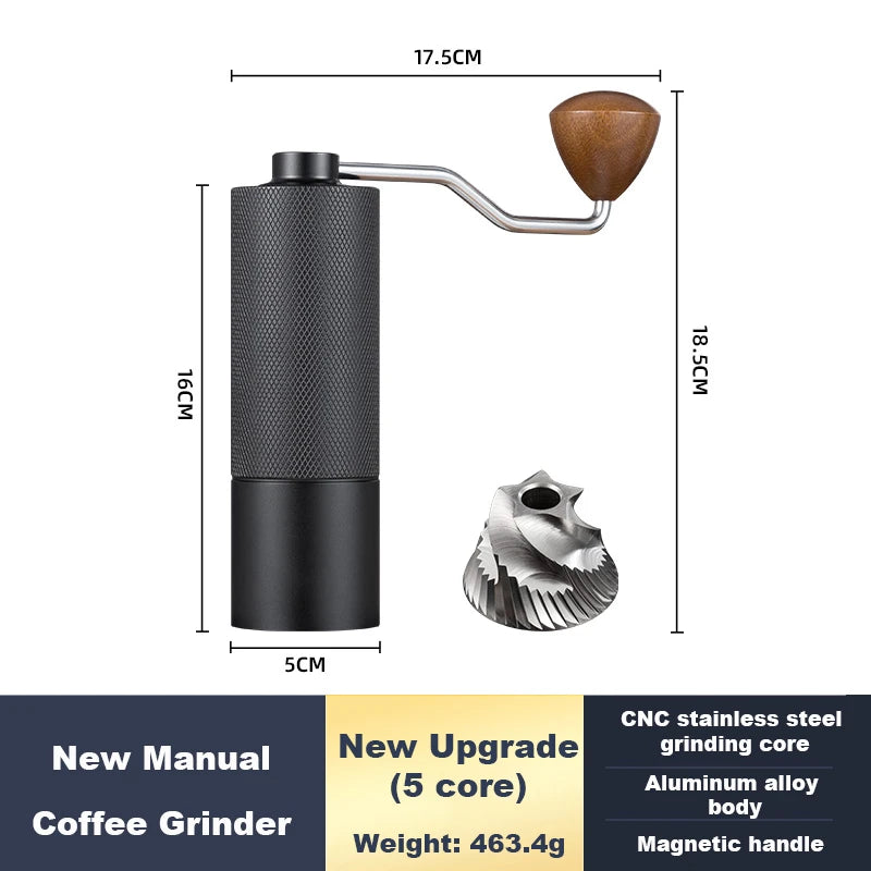 Moulin à Café Manuel avec Meule Conique en Acier Inoxydable, Broyeur Portable de Qualité