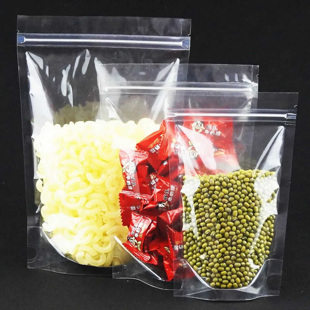 Sachets d'emballage refermables à fermeture éclair en plastique et aluminium, un côté transparent