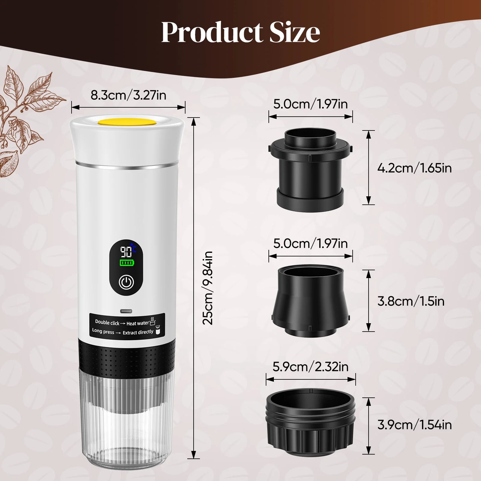 Machine à Café Portable de Voyage Cafetière 12V Rechargeable Pour Camping