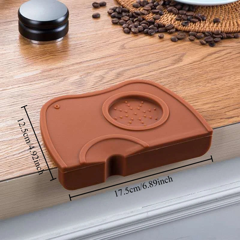 Tapis de bourrage de café en silicone Barista Espresso avec support d'outils et tampon de coin