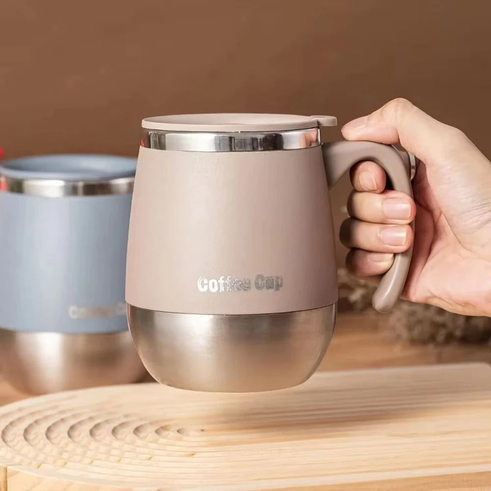 Tasse à café isotherme en acier inoxydable de 500 ml avec couvercle, double paroi sous vide