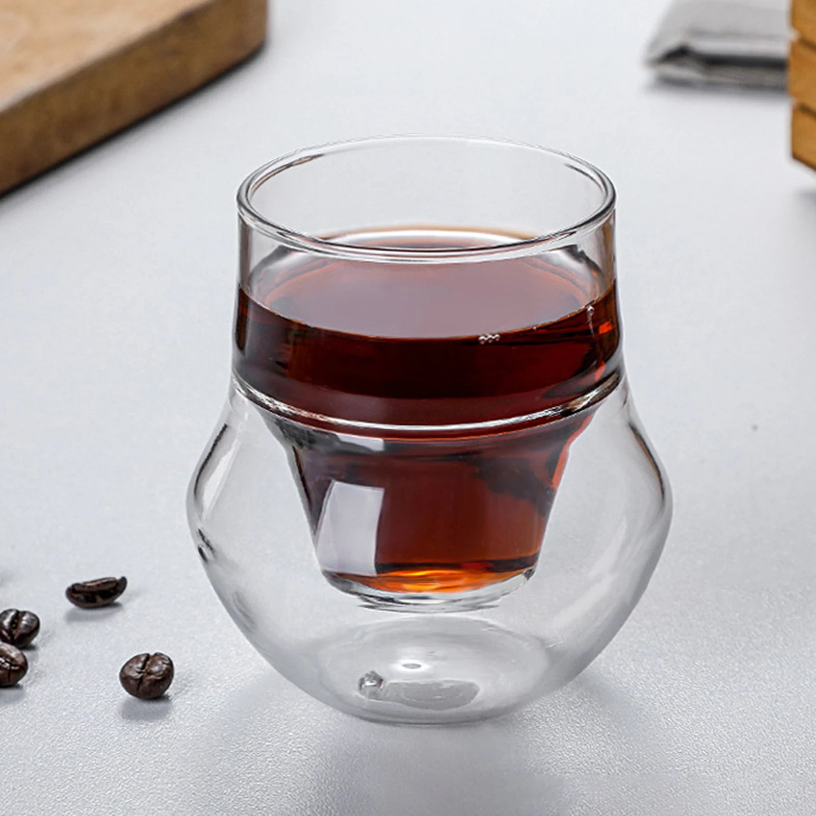 Tasse à café en verre double couche de 100 ml, résistante à la chaleur, pour expresso ou thé
