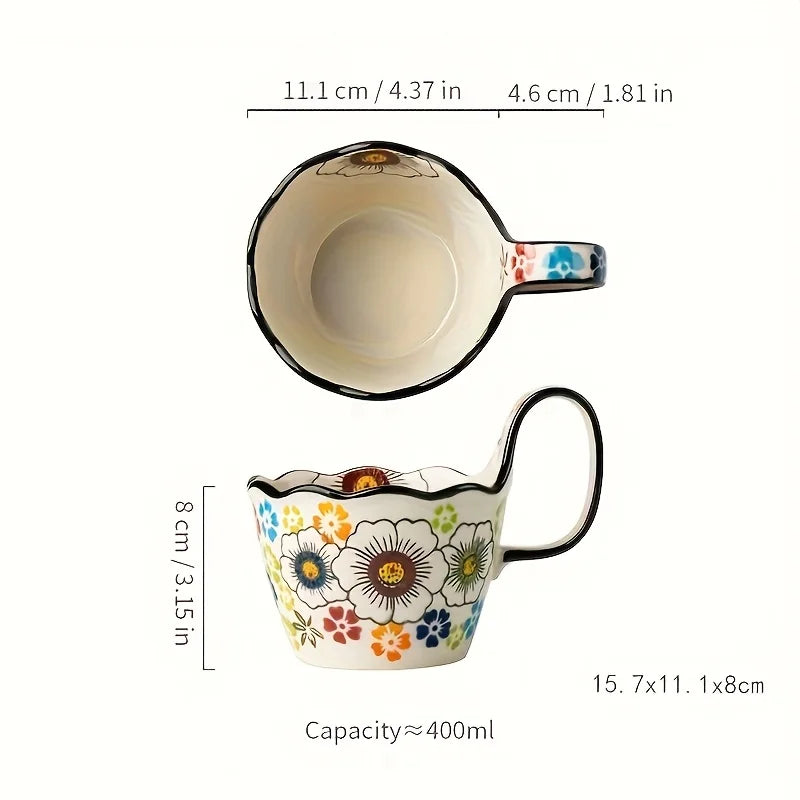 Tasse en céramique stylée, avec anse pour une prise en main facile, tasse à café et à thé.