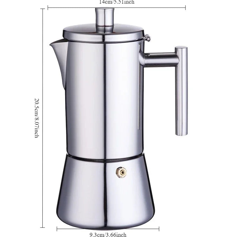 Machine à expresso, cafetière Moka épaissie en acier inoxydable, café italien, cuisinière à gaz
